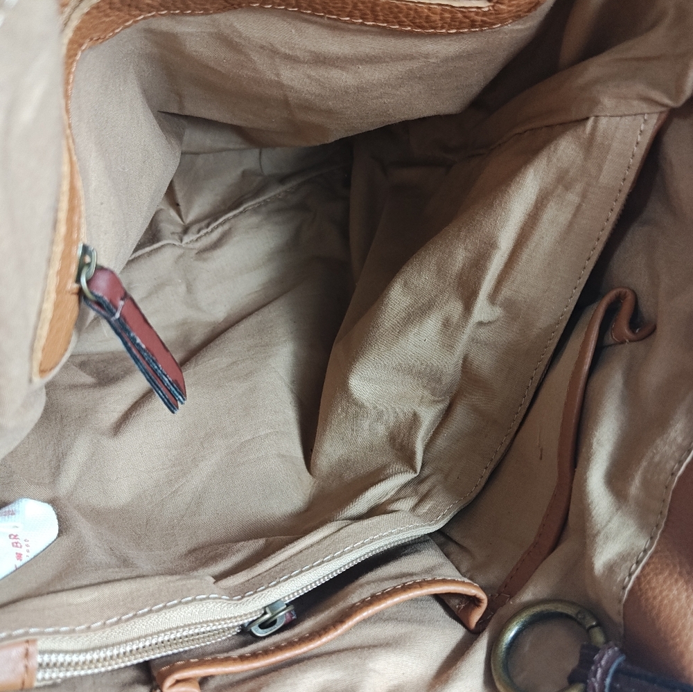 Lucky Brand Large Brown Genuine Leather Tote - Picture 6 of 10